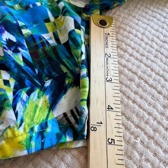 Hugo Boss Swim Trunks Board Shorts Men Small Blue Abstract Mesh Lined Drawstring - Picture 9 of 10